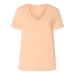 Hanro Women's V-Neck Short Sleeve Tee - Peach